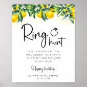 Lemon Ring Hunt Vrijgezellenfeest Game Kaart Poster (Voorkant)