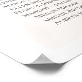 Lemon roze Baby shower Girl Seating Chart Poster (Hoek)