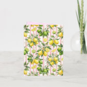 Lemon & Roze Gingham Strik Baby Shower Bedankkaart (Achterkant)