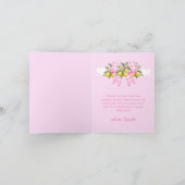 Lemon & Roze Gingham Strik Baby Shower Bedankkaart (Binnen)
