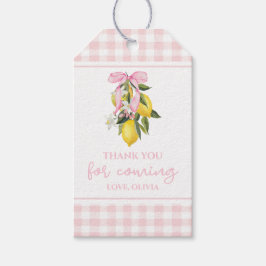 Lemon Roze Strik baby shower Cadeaulabel