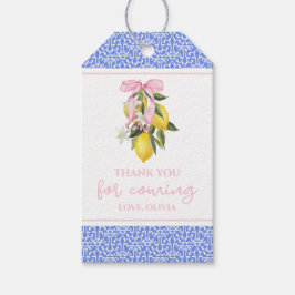 Lemon Roze Strik baby shower Cadeaulabel