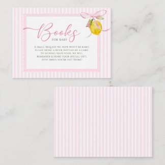 Lemon roze strik bow coquette Boeken voor baby Informatiekaartje