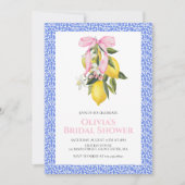 Lemon Roze Strik Bridal Shower Kaart (Voorkant)