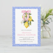 Lemon Roze Strik Bridal Shower Kaart (Staand voorkant)