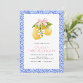 Lemon Roze Strik das Coquette verjaardag Kaart (Staand voorkant)