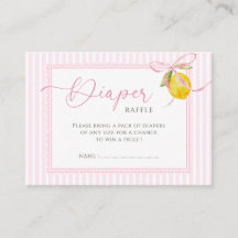 Lemon roze strik lintjes coquette Luier raffle