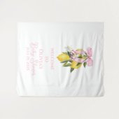 Lemon Roze Strik preppy Coquette Baby Shower welko Wandkleed (Voorkant (horizontaal))