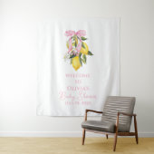 Lemon Roze Strik preppy Coquette Baby Shower welko Wandkleed (In situ)