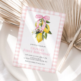 Lemon Roze Strik preppy Coquette verjaardag Kaart