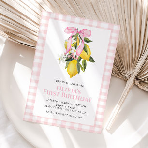 Lemon Roze Strik preppy Coquette verjaardag Kaart