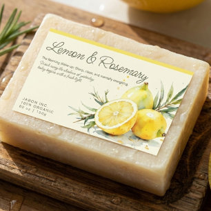 Lemon & Rozemarijn Biologische Zeep Sticker Label