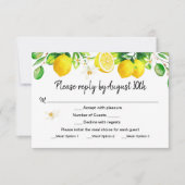 Lemon RSVP met Maaltijdopties Kaart (Voorkant)