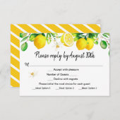 Lemon RSVP met Maaltijdopties Kaart (Voorkant / Achterkant)