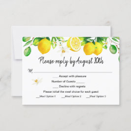 Lemon RSVP met Maaltijdopties Kaart
