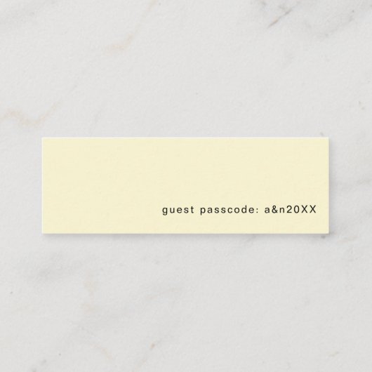 Lemon RSVP Wedding Website | Mini-Kaarten Mini Visitekaartje (Achterkant)