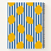 Lemon Rustic Farmhouse Blue & White Stripe Recipe Notitieboek (Achterkant)