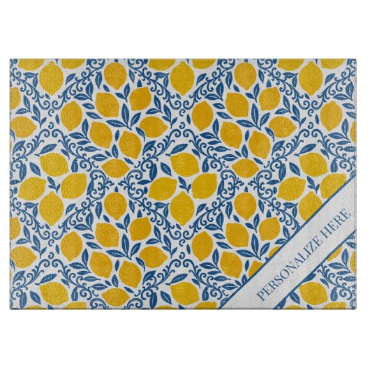 Lemon Rustic Farmhouse French Country Snijplank (Voorkant)