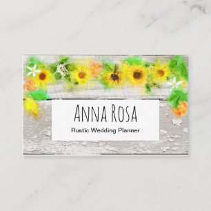 Lemon Rustic Old Wood Zonnebloemen Citrus Visitekaartje