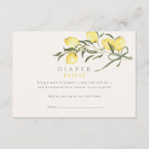 Lemon Sage Bow Diaper Raffle Baby Shower