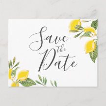 Lemon Save the Date Briefkaart Elegant Summer Boho