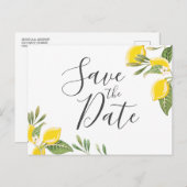 Lemon Save the Date Briefkaart Elegant Summer Boho (Voorkant / Achterkant)