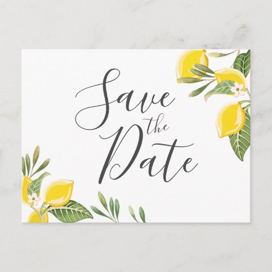 Lemon Save the Date Briefkaart Elegant Summer Boho (Voorkant)
