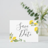 Lemon Save the Date Briefkaart Elegant Summer Boho (Staand voorkant)