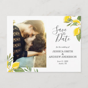 Lemon Save the Date Briefkaart Elegant Summer Boho