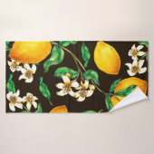 Lemon Seamless Pattern hand geschilderd in waterve Badhanddoek (Badhanddoek)