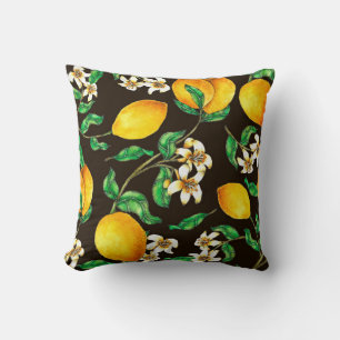 Lemon Seamless Pattern hand geschilderd in waterve Kussen