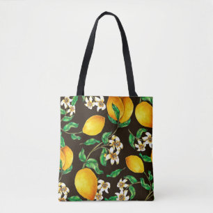 Lemon Seamless Pattern hand geschilderd in waterve Tote Bag