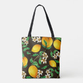 Lemon Seamless Pattern hand geschilderd in waterve Tote Bag (Achterkant)