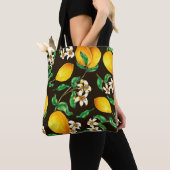 Lemon Seamless Pattern hand geschilderd in waterve Tote Bag (Dichtbij)