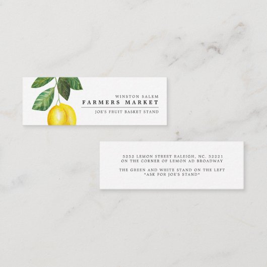 Lemon Season | Landbouwers Market Custom City Mini Visitekaartje (Voorkant / Achterkant)