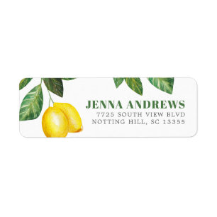 Lemon Season   Persoonlijk adres Etiket