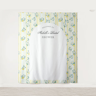 Lemon Shabby Chic Vintage Bloem Bruiloftsfeest Wandkleed