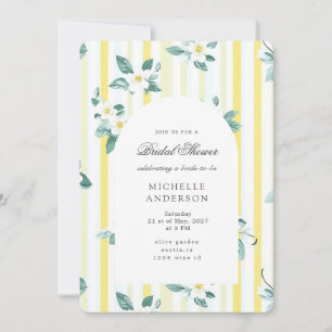 Lemon Shabby Chic Vintage Bloemachtige Bruiloftsbo Kaart