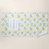Lemon Shabby Chic Vintage Bruiloftsfeest Strandlaken (Voorkant)