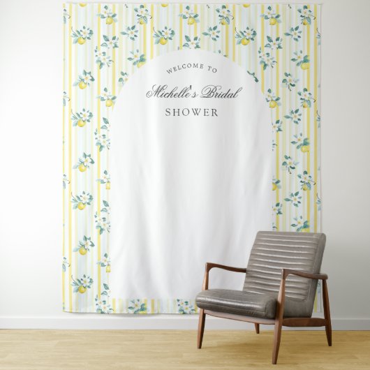 Lemon Shabby Chic Vintage Bruiloftsfeest Wandkleed (In situ)