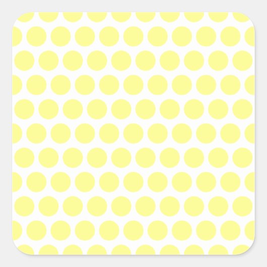 Lemon Sherbet Polka Dots Vierkante Sticker (Voorkant)