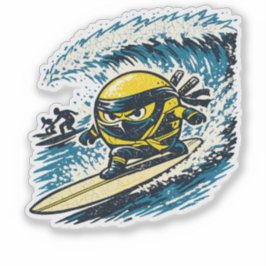 Lemon Shinobi Surf Race — Vintage Summer Ninja  Sticker