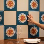 Lemon Shrimp Coastal Kitchen Decor Tile Tegeltje