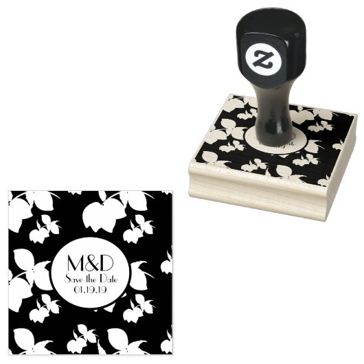 Lemon Silohuette Save the Date Wedding Initiaal Rubberstempel (Gestempeld)