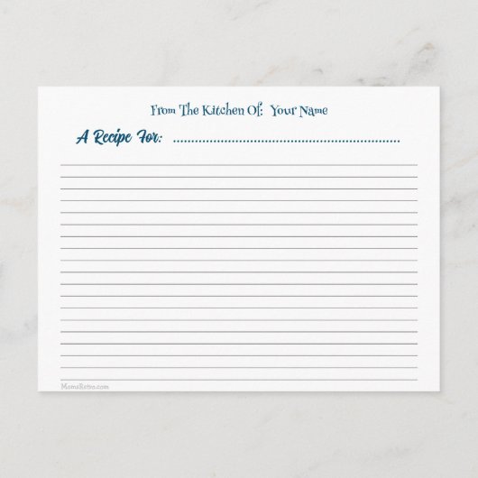 Lemon-Sinaasappels beperken Citrus Editable Recipe Briefkaart (Achterkant)