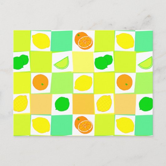 Lemon-Sinaasappels beperken Citrus Editable Recipe Briefkaart (Voorkant)