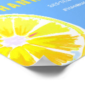 Lemon Slice Blue Baby shower Welkom Poster (Hoek)