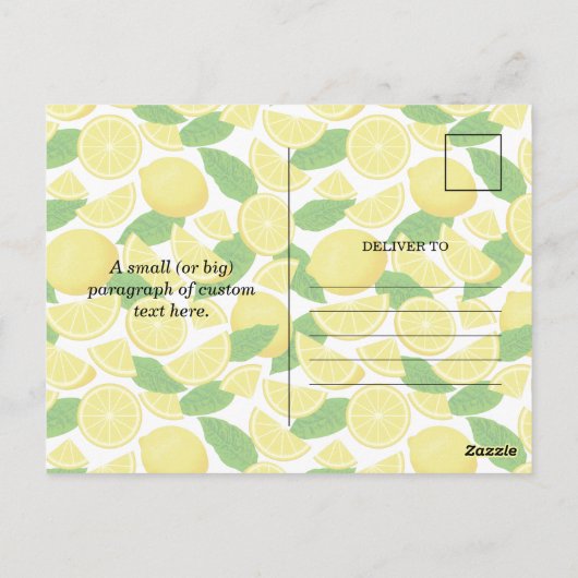 Lemon Slice Briefkaart (Achterkant)