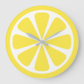 Lemon Slice Bright Yellow Kitchen Clock Grote Klok (Voorkant)