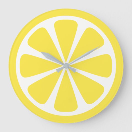 Lemon Slice Bright Yellow Kitchen Clock Grote Klok (Voorkant)